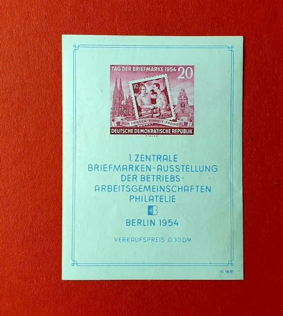 DDR 1954  Nr. Block 10  - Briefmarkenausstellung Berlin - kpl. postfrisch   C20