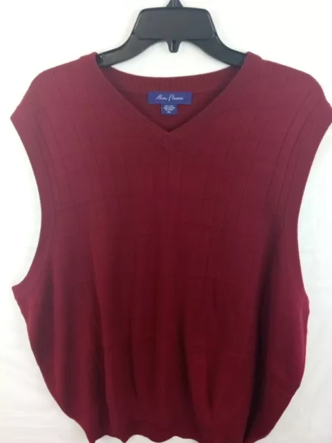MEN'S EXTRA LARGE Red Sweater Vest 100% Silk Alan Flusser $15.00 - PicClick