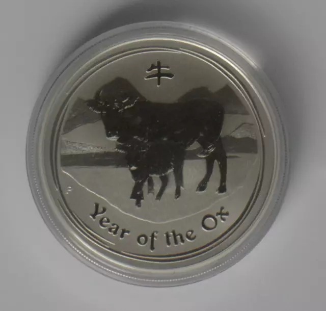 1 oz moneta d'argento lunare II anno del bue 2009 bue australiano 1 $ dollaro bue