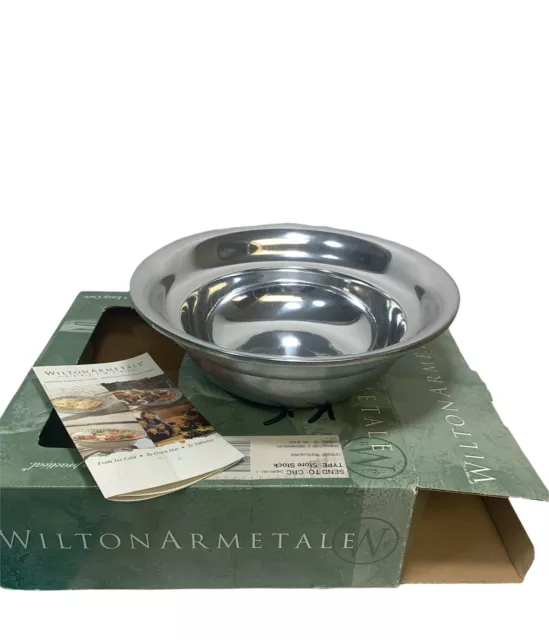 Vintage Wilton Armetale Newport Bistro Pattern 11" Round Serving Bowl New Vintage Wilton Armetale Newport Bistro Pattern 11" Round Serving Bowl New