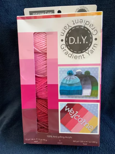DIY PREMIER GRADIENT YARNS 1046-01 Pink Hat Mittens Baby Sweater