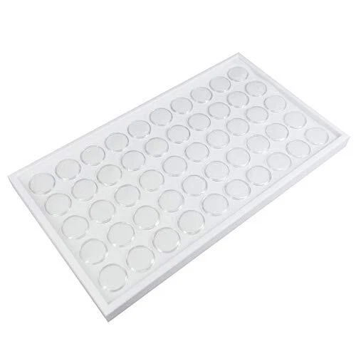 50 White Foam Gem Jars Showcase Stackable Display Tray 14 3/4" X 8 1/4" D X 1" H
