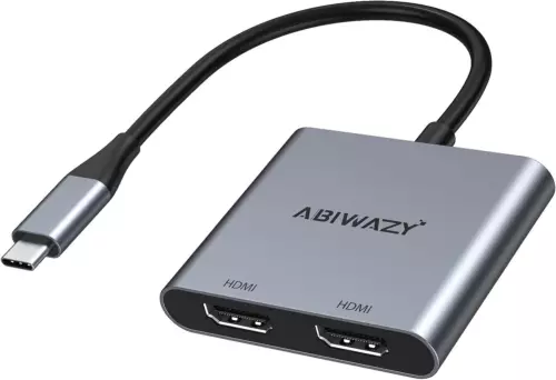 USB C auf HDMI Adapter, Splitter für zwei Monitore, 2-IN-1 Hub
