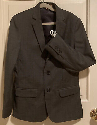 Class Club Gold Label Boy's Blazer Jacket Solid Gray 60% Wool Year Round Size 12