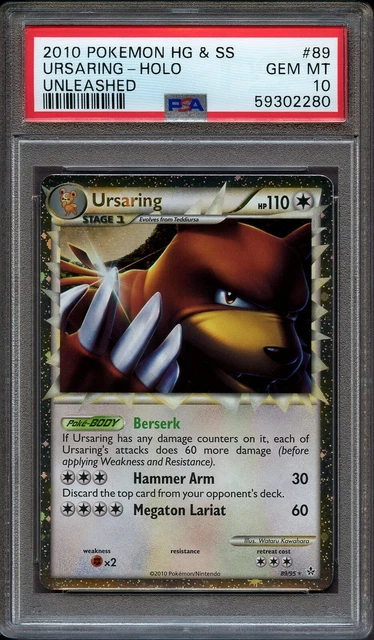 Ursaring PSA 10 PRIME 89/95 Holo HeartGold SoulSilver Unleashed Pokemon Card