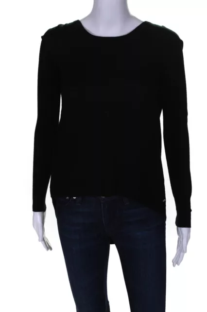 One Grey Day Womens Scoop Neck Long Sleeve Sweater Black Size Extra Small