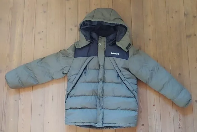 TIMBERLAND Piumino bambino verde militare/nero con cappuccio 14/16 anni