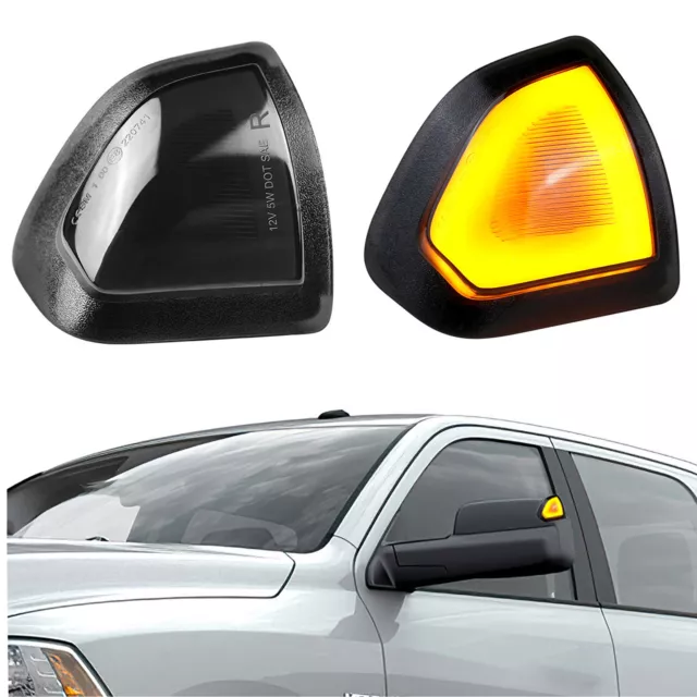 Smoked Lens Ram Mirror Turn Signal Lights Tow Lamp For Dodge Ram 1500 2500 3500