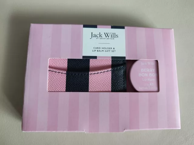 New/Boxed Jack Wills Card Holder Purse Wallet & Lip Balm Gift Set