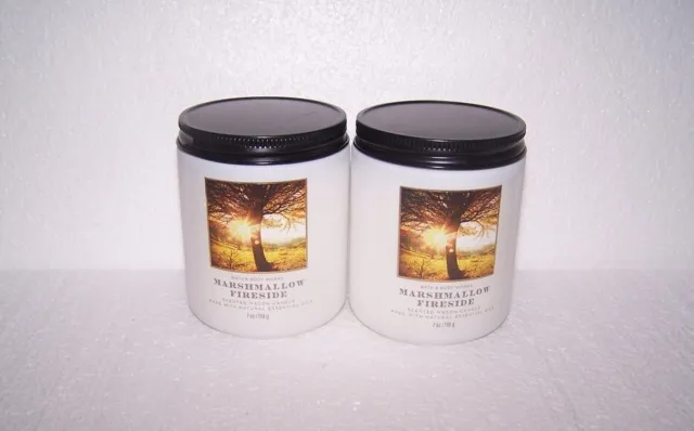 Bath & Body Works Marshmallow Fireside Scented Mason Jar Candle - Lot of 2
