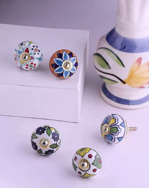 30 Pcs Wholesale Lot Multi Color Ceramic Door Pull Handle Kitchen Cabinet Knobs