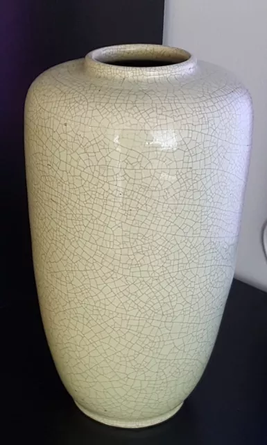 Nostalgie * große vintage 50/60 Jahre Keramik Vase *Silberdistel*117L30 Krakelee