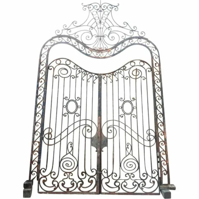 Important Antique Large French Beaux Arts Wrought Iron Gates 19th century