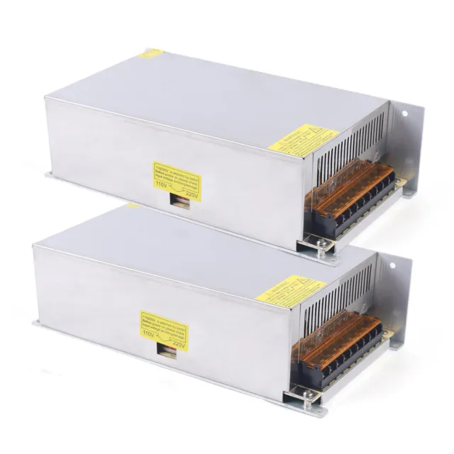2 Pcs DC 12V 50A Switching Power Supply High Efficiency Low Temperature 110 Volt