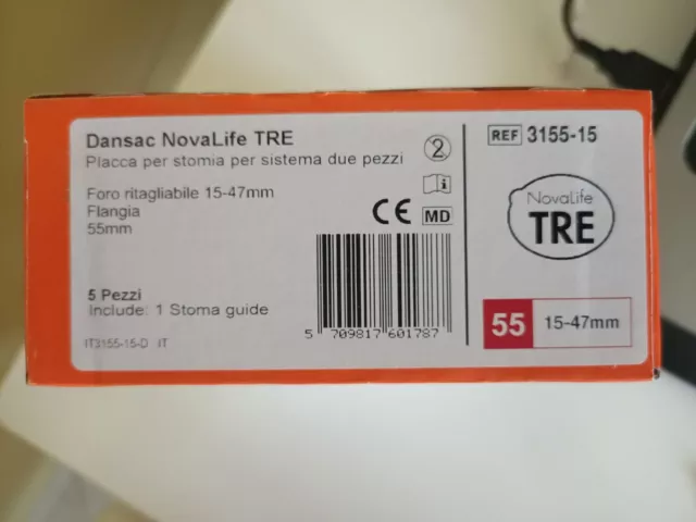 Dansac Nova/Novalife 3 - Placche per stomia - flangia 55mm - foro 15/47 mm