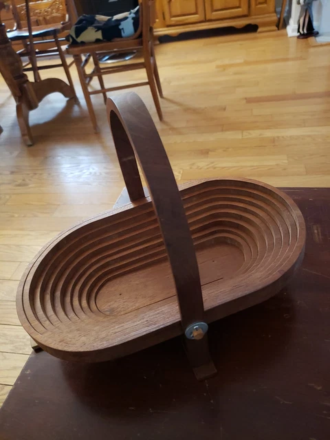 Folding Collapsible Decorative Wooden Fruit Bowl Basket Trivet