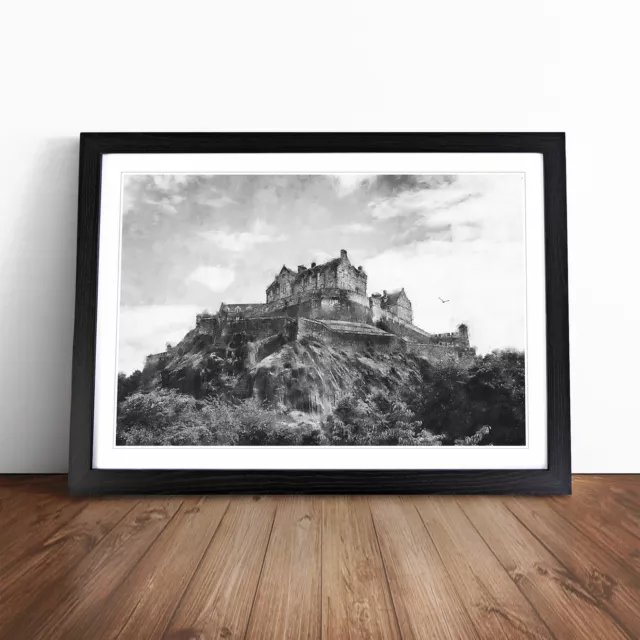 Edinburgh Castle In Scotland Wall Art Print Framed Canvas Picture Poster Decor