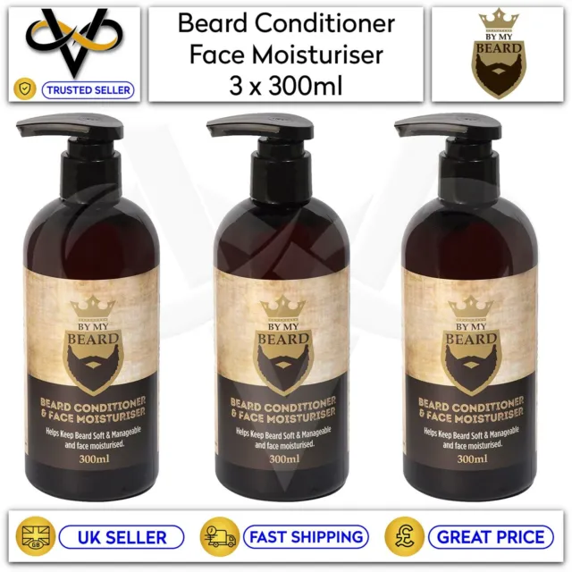 By My Beard Beard Conditioner & Face Moisturiser Set Of 3 Bottles 300ml Vegan