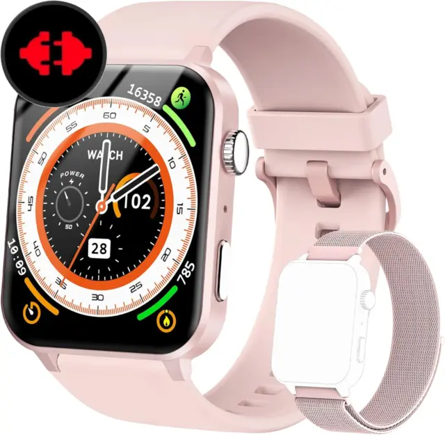 Smartwatch Donna, 1.85" Orologio Intelligente Fitness, Chiamate Bluetooth, Assis