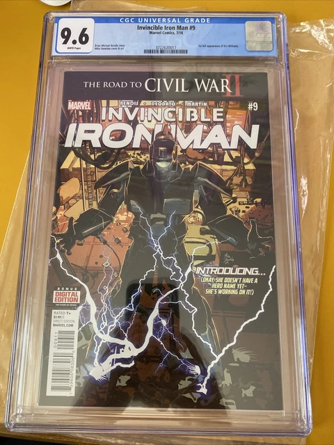 Invincible Iron Man #9 CGC 9.6 WP Marvel Comics 1st Printing 1st Full Riri  MCU