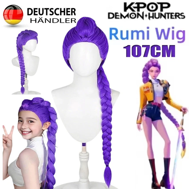 Perruque Anime Chasseur Violette - Cosplay, Halloween, Tresses Longues, Fibres Résistantes à La Chaleur - 4