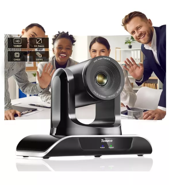 Tenveo PTZ Video Conference Camera 1080p Full HD USB Webcam with Remote Control