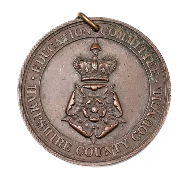 Antique Old Hampshire Schools Perrfect Attendance & Good Conduct Prize Medal