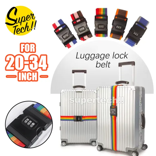 Luggage Strap Code Password Travel Suitcase Secure Lock Safe Nylon Packing Belt