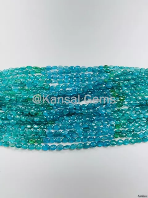 Natural Sky Apatite Smooth Oval Shape,Semi Precious Gemstone Beads 13 Inch