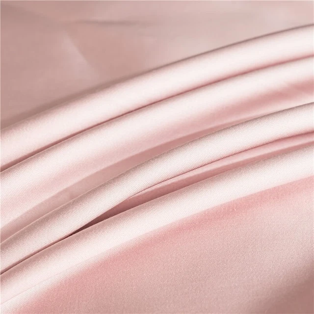 Natural Mulberry Silk Mattress Cover Solid Color Fitted Sheet With Elastic Band