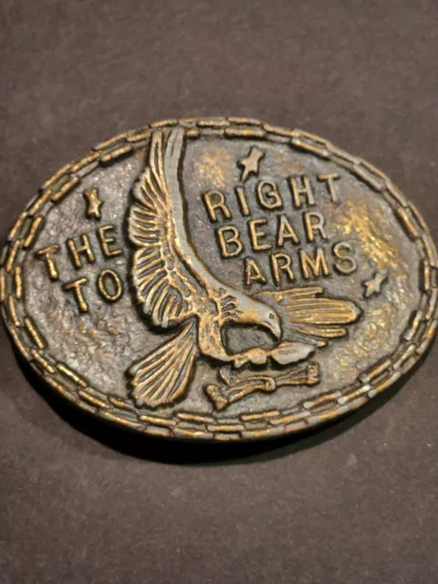 Second Amendment 2A Belt Buckle Right to Bear Arms - Bronze