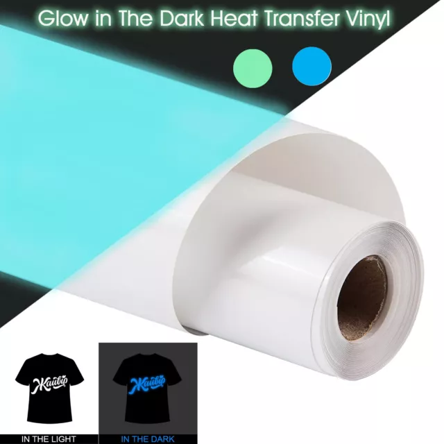 Heat Transfer Vinyl Roll Glow in The Dark Iron on Vinyl 12"x 8ft PU HTV Luminous