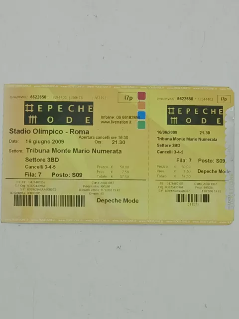 Biglietto DEPECHE MODE 2009 Roma concerto