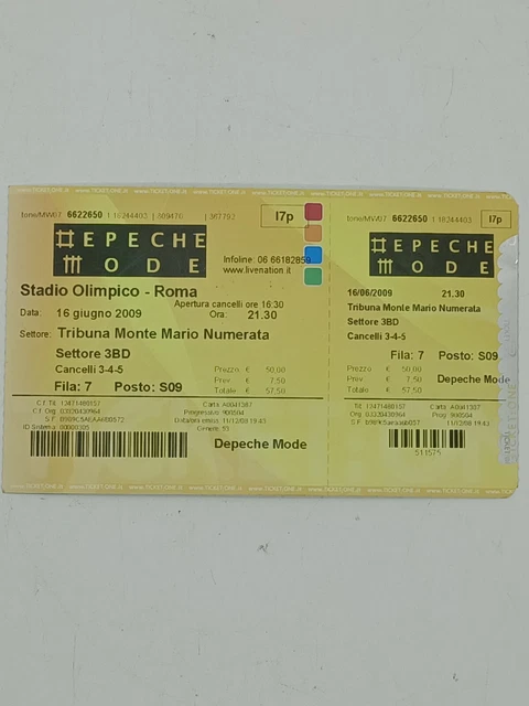 Biglietto DEPECHE MODE 2009 Roma concerto