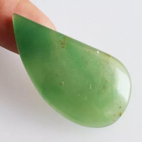 28 Cts Natural Canadian Nephrite Jade Loose Gemstone Pear Cabochon 2