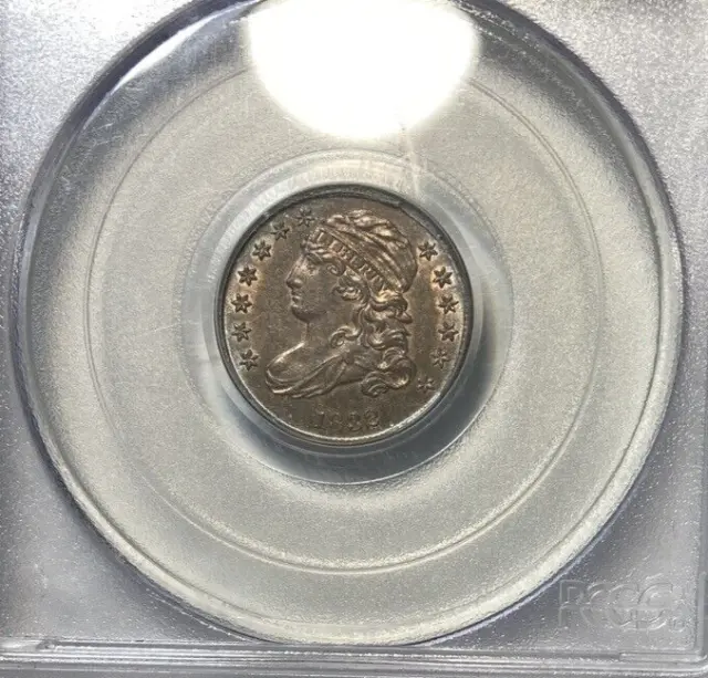 1832 Capped Bust Dime PCGS AU55 Pretty Old Time Tone