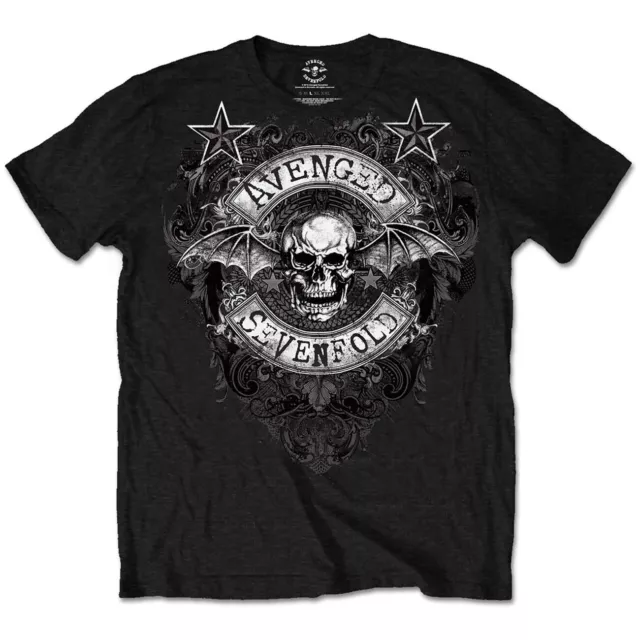 Avenged Sevenfold T-Shirt Stars Flourish Band New Black Official