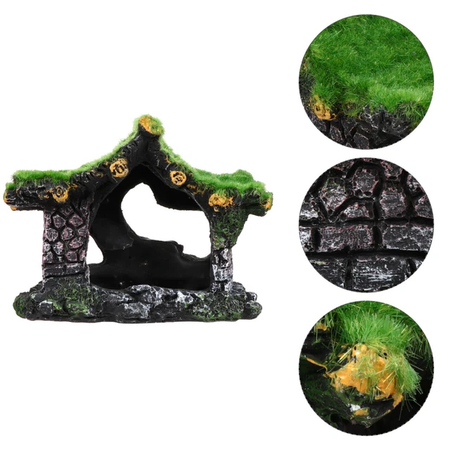 1 pieza Reptil Shelter madera flotante Hideout Hideout con musgo