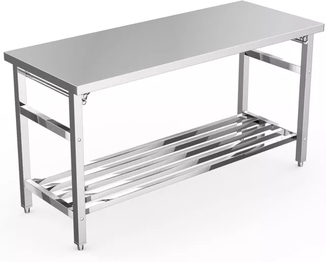 60" x 24" Commercial Stainless Steel Folding Work Prep Tables Open Kitchen NSF