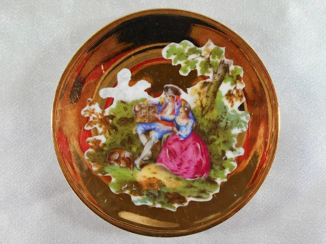 Miniature Assiette Dinette Limoges - Porcelaine Peinte à La Main - France