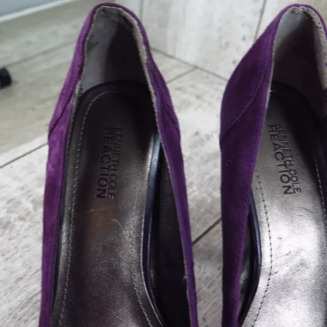 Kenneth Cole Reaction Womens Purple High Sillito Heels Shoes Size 7.5 Leather 3