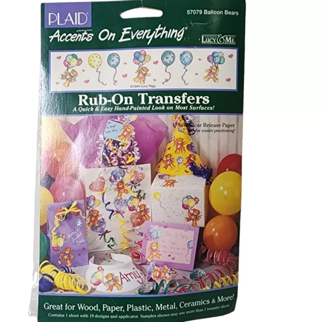 Osos globos vintage con transferencias a cuadros #57079 nuevo en paquete
