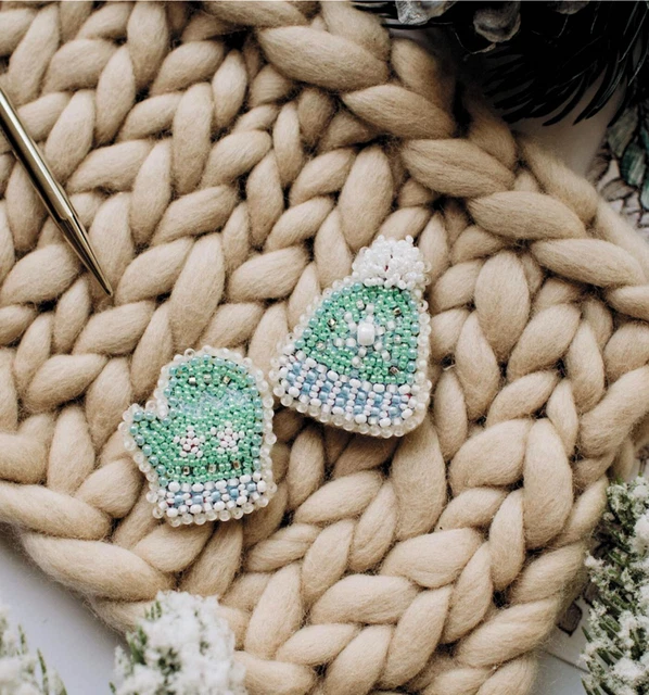 "Hágalo usted mismo Kit de fabricación de joyas Broche alfiler ""Tiempo de invierno"" Broches hechos a mano Cuentas