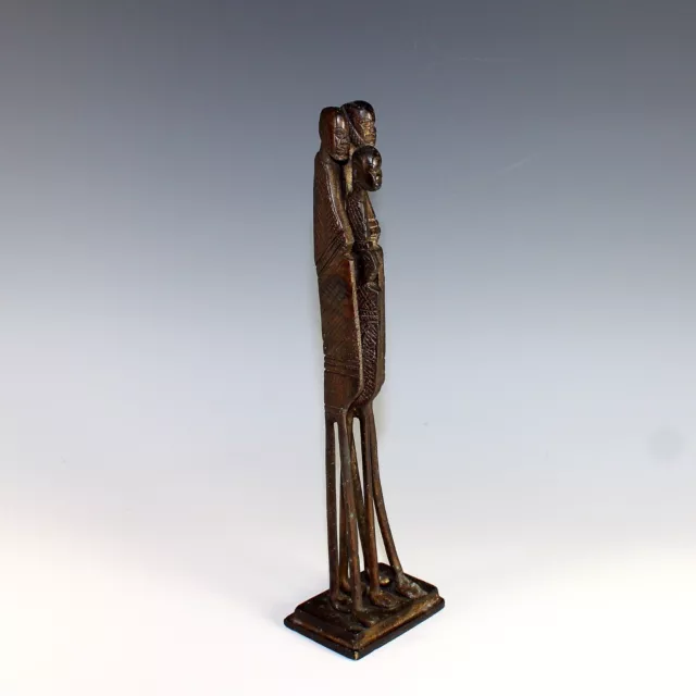 Mid Century Modern Bronze Sculpture Abstract African Tribal