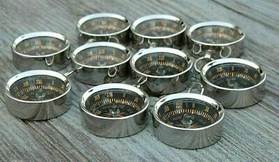 Nautical Brass Working Compass 37MM Silver Finish Necklace Style Lot of 50 NEW