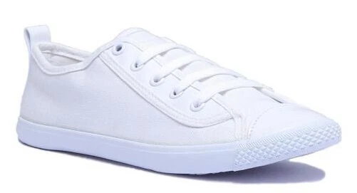 Femmes Lacet Coupe Basse Décontracté Baskets En Blanc Taille UK 3 - 8