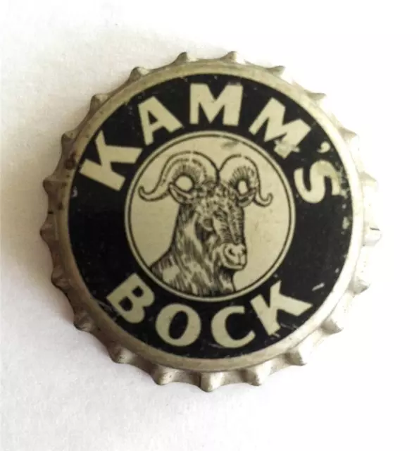 Unused Cork Lined Kamm's Bock Beer Vintage Crown Cap Mishawaka, Indiana