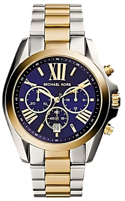 Michael Kors MK5976 Bradshaw 43mm Bracelet Chronograph Navy Dial Women's Watch