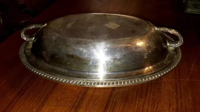 Reed And Barton 4091 Oval Silver Plated Lidded Serving Dish Vip