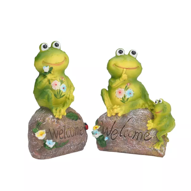Cute Frog Statue Garden Sculpture Exquisite Resin Desktop Ornament For SN